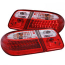 ANZO 1996-2002 Mercedes Benz E Class W210 LED Taillights Red/Clear-1