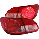 ANZO 2003-2008 Toyota Corolla LED Taillights Red Clear 4pc-1