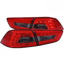 ANZO 2008-2015 Mitsubishi Lancer LED Taillights Red/Smoke-1