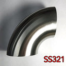 Stainless Bros 2.5in SS321 90 Deg Mandrel Bend Elbow - 1D Radius 16GA/.065in Wall (No Leg)-1