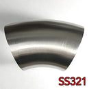 Stainless Bros 2.5in SS321 45 Deg Elbow - 1D Radius 16GA/.065in Wall (No Leg)-1