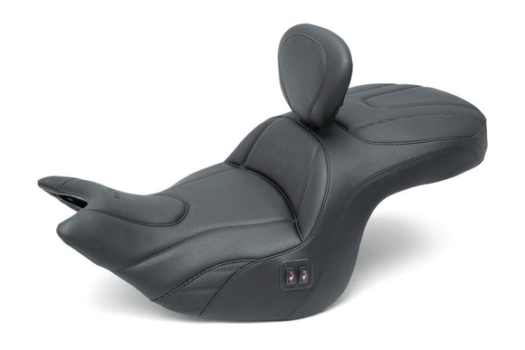 Mustang 18-19 Honda Gold Wing GL1800 Standard Touring 1PC Seat w/ Driver Backrest - Black