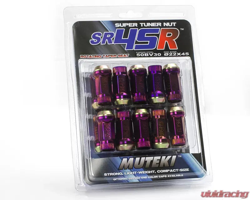 Muteki SR45R Burned Titanium 45mm M12x1.5 Open End 20 piece Lug Nut Set