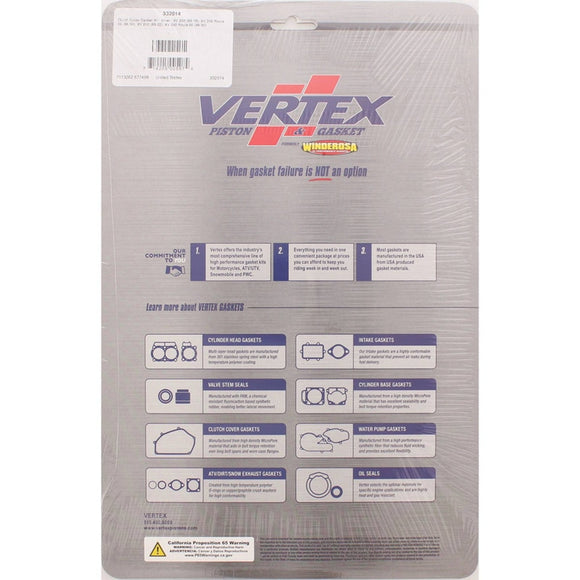 Vertex Gaskets 89-23 Yamaha XV250 Inner Clutch - Side Cover Gasket Kit