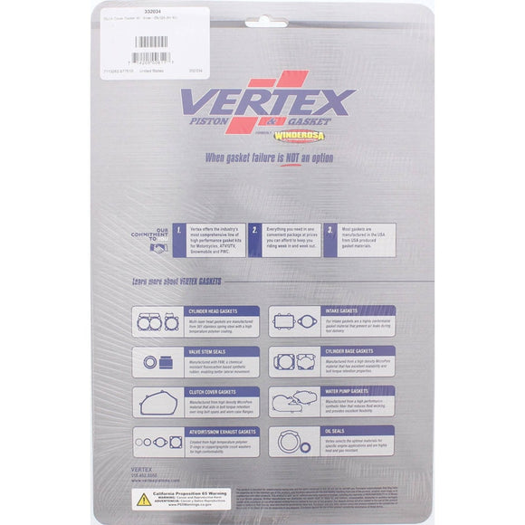 Vertex Gaskets 91-97 Suzuki GN125 Inner Clutch - Side Cover Gasket Kit