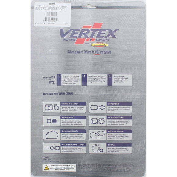 Vertex Gaskets 90-06 Kawasaki ZG1000 Concours Inner Clutch - Side Cover Gasket Kit