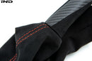 IND F87 M2 Matte Carbon Stitched Parking Brake Handle-8