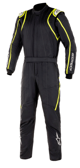 ALPINESTARS GP RACE V2 SUIT BOOT CUT FIA/SFI 3.4 - BLACK YELLOW FLUO - 44 (3355121-155-44)