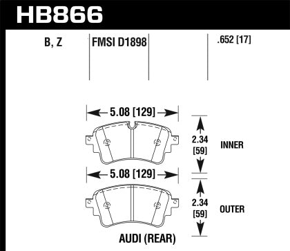 Hawk 18-19 Audi S5 HPS 5.0 Rear Brake Pads - 0
