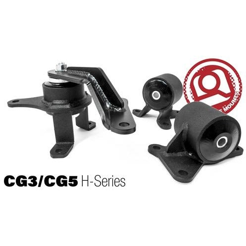 Innovative 98-02 Accord H-Series Black Steel Mounts 75A Bushings