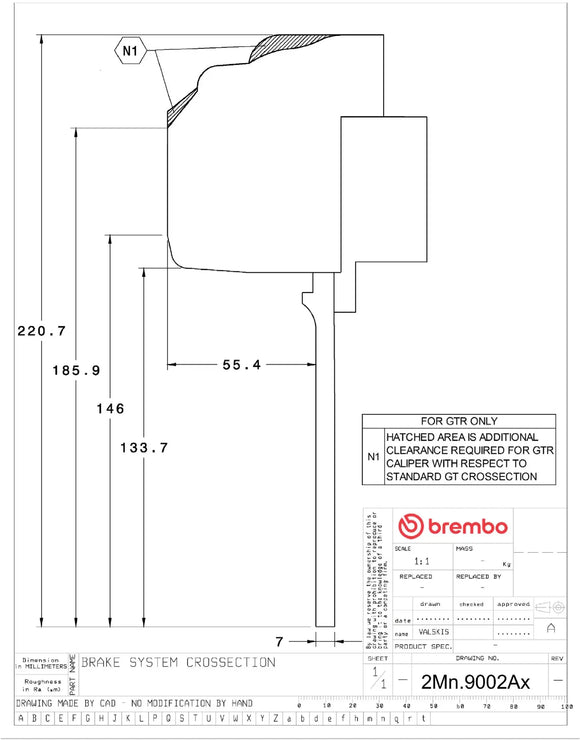 Brembo 08-09 F430 Scuderia Rear GT BBK 6 Piston Cast 380x32 2pc Rotor Drilled-Yellow