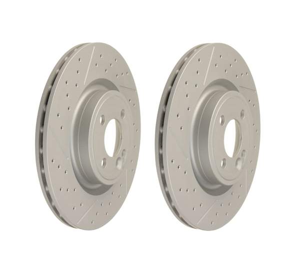 Front W/JCW Kit | OE Size Drilled | Slotted Rotors - (316x22mm)