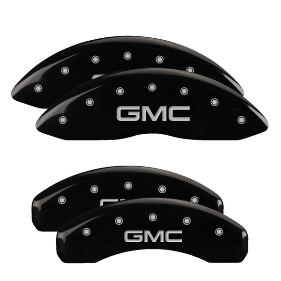 MGP 4 Caliper Covers Engraved F&R 21-22 GMC Yukon/XL - GMC Black w/ Silver Characters