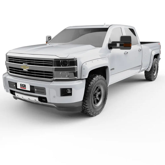EGR 14+ Chev Silverado 6-8ft Bed Bolt-On Look Color Match Fender Flares - Set - Summit White