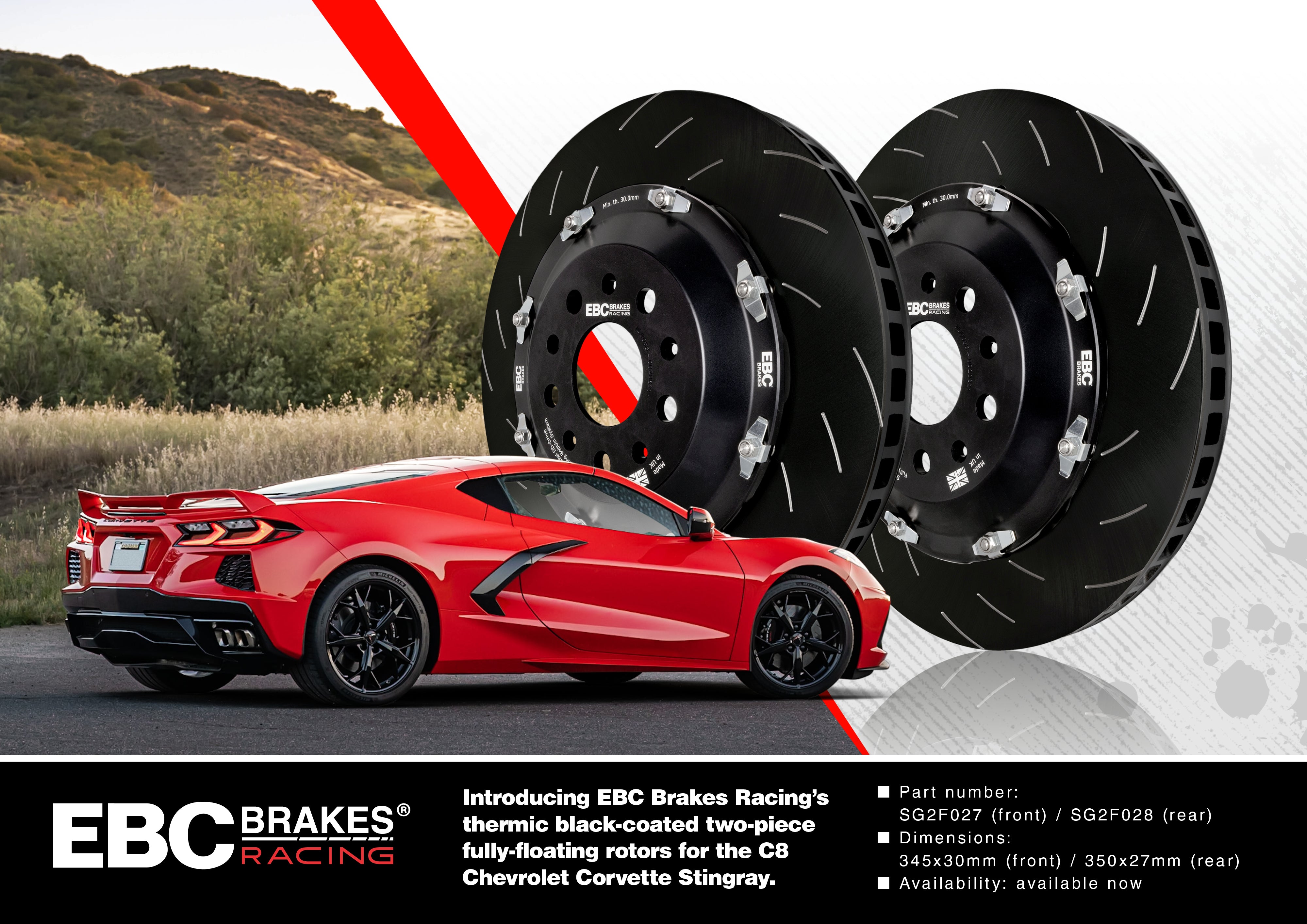 EBC Racing 2020+ Chevrolet Corvette Stingray 6.2L (w/Z51 Perf Pack) 2 Piece SG Racing Front Rotors - 0