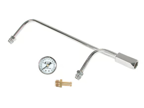 Mr. Gasket Fuel Line Kit with Gauge & Fittings - Chrome