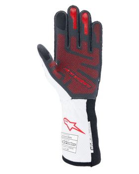 ALPINESTARS TECH-1 ZX V4 GLOVES FIA/SFI - BLACK WHITE RED - S (3550224-123-S) - 0