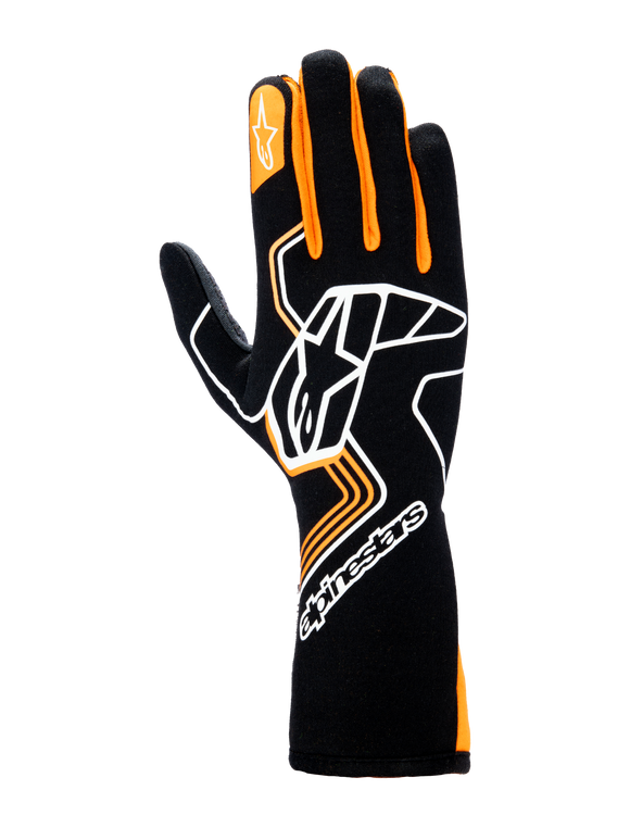 ALPINESTARS TECH-1 RACE V4 GLOVES FIA/SFI - BLACK ORANGE FLUO - 2XL (3552024-156-2XL)