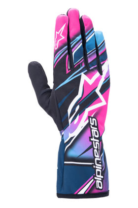 ALPINESTARS TECH-1 K RACE V2 COMPETITION GLOVES - FUCHSIA CYAN WHITE - L (3553224-3035-L)