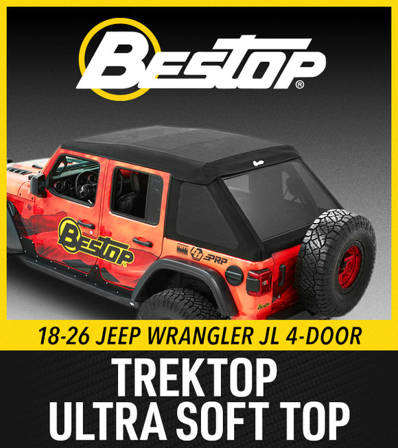 Bestop 18-26 Jeep Wrangler JL 4-Door Trektop Ultra (Premium Black Twill)