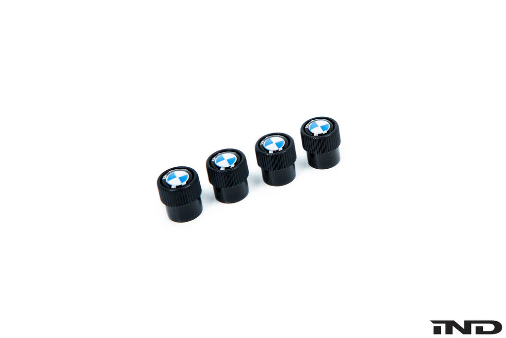 BMW Roundel Valve Stem Cap Set - Black - 0