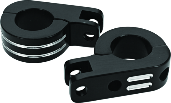 Bikers Choice Black Billet Highway Peg Mounts for 1.25 Inch Engine Guard Universal Custom Pr