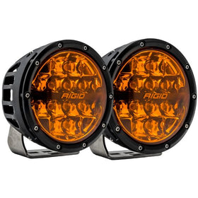 Rigid Industries 360-Series 6in SAE Fog w/ Amber PRO Lens - White (Pair)