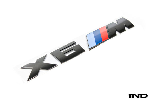 IND F86 X6M Painted Trunk Emblem - Black Chrome