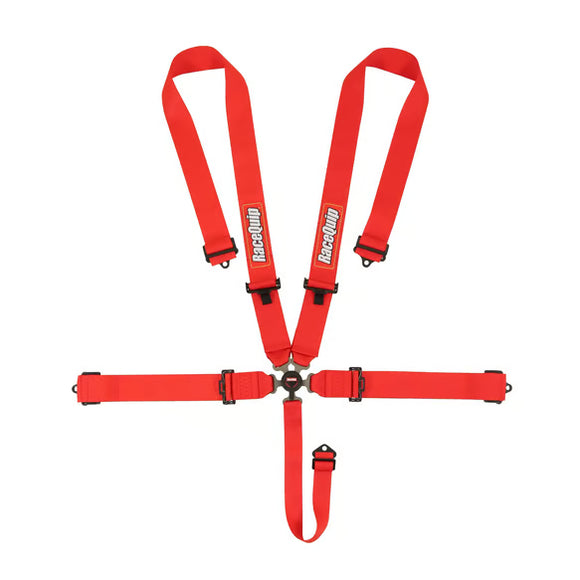 RACEQUIP SFI CAMLOCK 5PT PD LAP SEAT BELTS RED