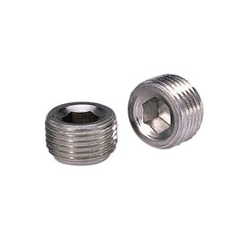 Moroso Pipe Plugs - 3/8in NPT Thread - 3/8in Hex Socket Drive - Aluminum - 2 Pack