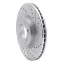 R1 06-15 Honda Civic Si Front Right Drilled & Slotted Silver Brake Rotor-2