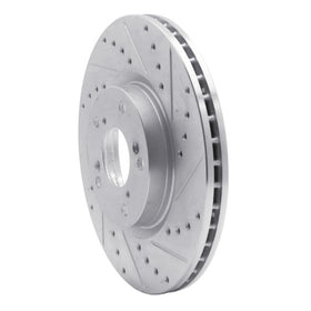 R1 06-15 Honda Civic Si Front Right Drilled & Slotted Silver Brake Rotor - 0