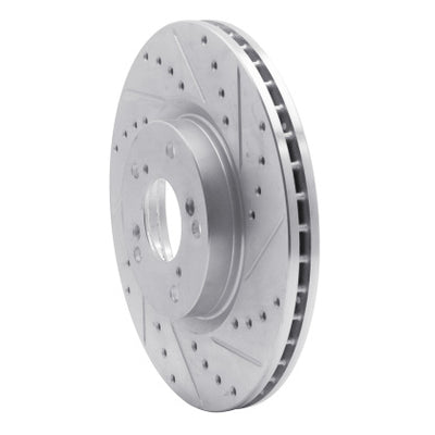 R1 06-15 Honda Civic Si Front Right Drilled & Slotted Silver Brake Rotor - 0