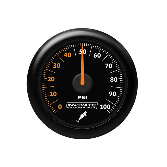 Innovate MTX Analog Fuel Pressure 0-100psi Gauge Kit - Black Dial