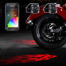 XK Glow Curb FX Bluetooth XKchrome App Waterproof LED Projector Welcome Light Flame Style 2pc-1
