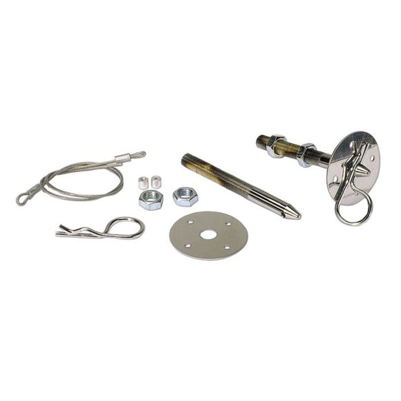 Moroso Chrome Hood Pin Set - 7/16in Diameter - 5in Pin - Steel - 2 Pack