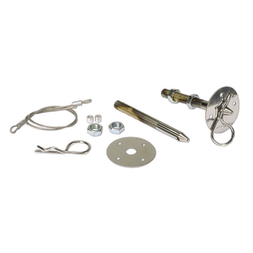 Moroso Chrome Hood Pin Set - 1/2in Diameter - 5in Pin - Steel - 2 Pack