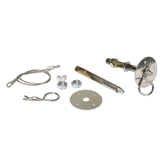 Moroso Chrome Hood Pin Set - 1/2in Diameter - 5in Pin - Steel - 2 Pack