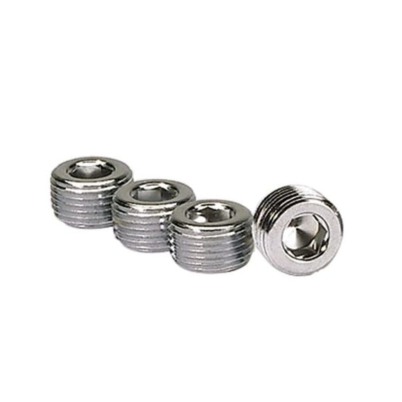 Moroso Chrome Plated Pipe Plugs - 3/8in NPT Thread - 4 Pack
