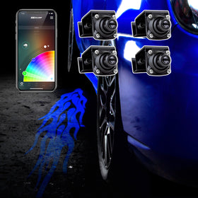 XK Glow Curb FX Bluetooth XKchrome App Waterproof LED Projector Welcome Light Tatoo Style 4pc