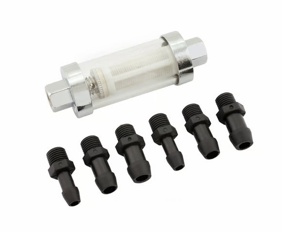 Mr. Gasket Clearview Inline Fuel Filter Fits Carbureted Applications Up to 10 PSI