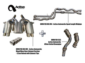 F80/F82 Exhaust Bundle Aflow equal length (rear + EL mid + Aflow DP) brushed 2014+ M3 / M4