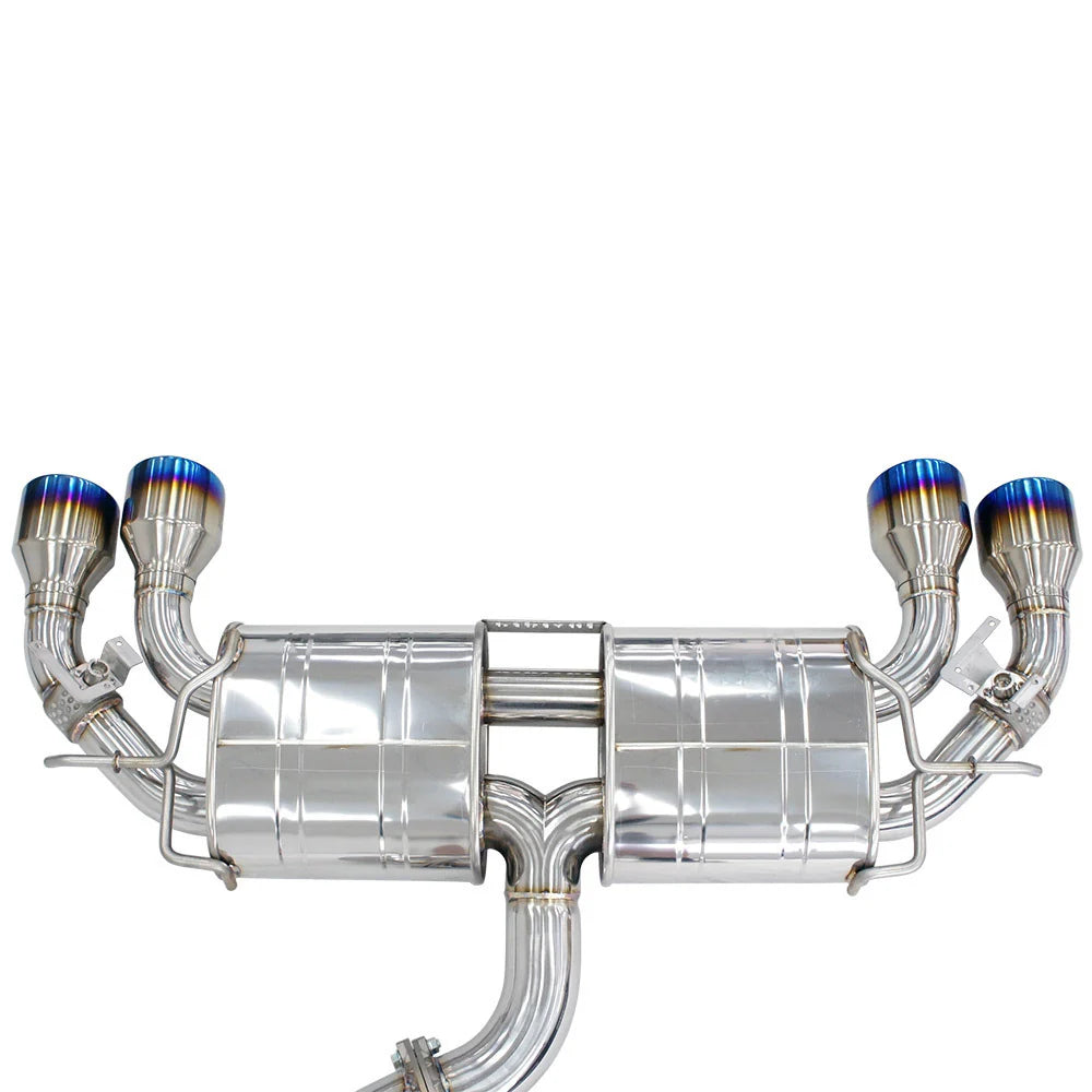 Invidia 2022+ Volkswagen Golf R MK8 76mm R400 Valved Cat Back Exhaust Rolled TI Tips