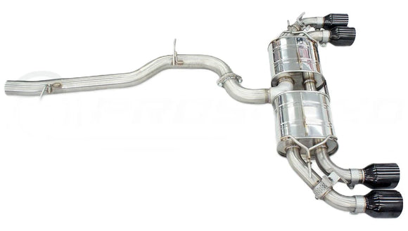 Invidia 2022+ Volkswagen Golf R MK8 76mm R400 Valved Cat Back Exhaust Straight Cut Black Tips