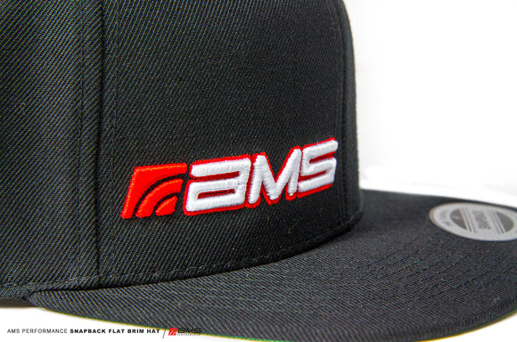 AMS Performance Snapback Flat Brim Hat (Black)
