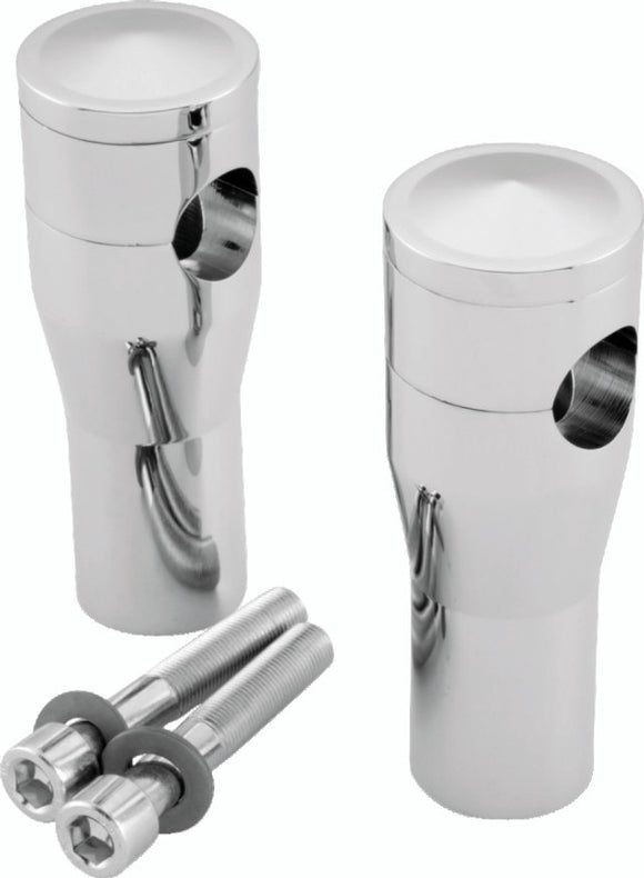 Bikers Choice 4 Inch Chrome Smooth Top Risers for BC or DNA Springer Front End
