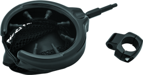 Kuryakyn Drink Holder with Mesh Basket 1 inch Clamp Gloss Black