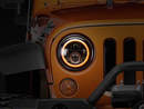 Raxiom 97-18 Jeep Wrangler TJ/JK Axial Halo Headlights w/ DRL Amber Signals- Blk Hsng (Clear Lens)-5