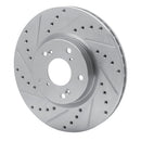R1 06-15 Honda Civic Si Front Left Drilled & Slotted Silver Brake Rotor-2