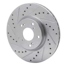 R1 06-15 Honda Civic Si Front Left Drilled & Slotted Silver Brake Rotor - 0